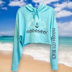 NEW Alvin’s Island Long Sleeve Crop Hoodie Tee Size XL Panama City Beach FL